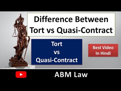 Difference Between Tort & Quasi Contract | Tort vs Quasi Contract | Hindi | ABM Law