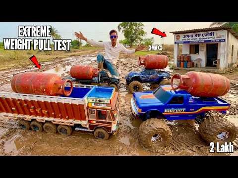 RC TATA 4825 Truck Transporting Gas Cylinder in Heavy Mud – Chatpat toy tv