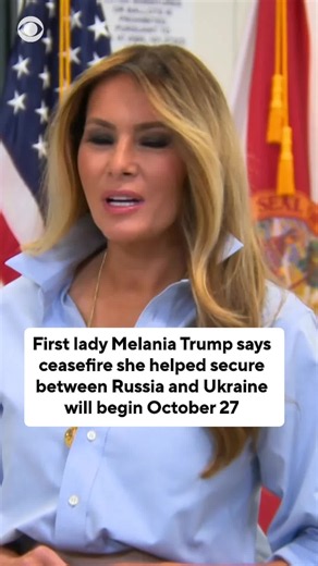 First lady Melania Trump said on Saturday that the ceasefire she helped secure between Russia and Ukraine will begin on Tuesday, October 27. The first lady's office announced on Friday that she secured a temporary ceasefire between Russia and Ukraine for the Russian-occupied Ukrainian city of Oleshky for humanitarian reasons. The first lady also said she spoke to both Russia's President Putin and Ukraine's President Zelenskyy. “I think she’s doing better than the professionals right now,” Presid