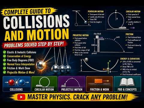 One Logic Many Problems Video Series: Collision- circular motion - COE - FBD - Projectiles