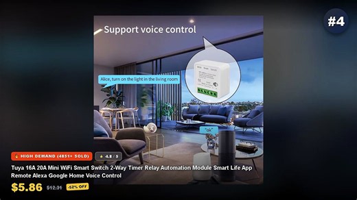 Amazing Top 5 WiFi Smart Switch Modules For DIY Automation You Need To See - 16A Mini Wifi Switch DIY 2 way Control Brea...