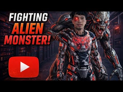 FIGHTING WITH ALIEN MONSTER