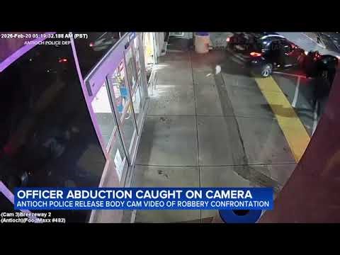 California officer stuck inside robbery suspect's getaway car