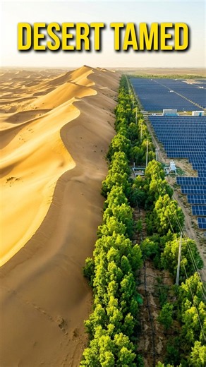 China’s Impossible 1,900-Mile Desert Project Shocks the World