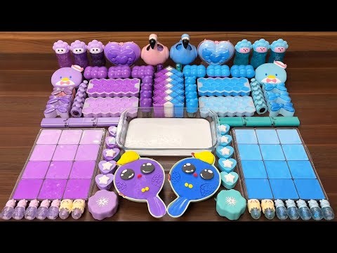 Slime Mixing Glossy: Purple vs Blue Random ASMR Satisfaction