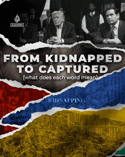On January 3, the US attacked Venezuela and 'abducted' President Nicolas Maduro and his wife, First Lady Cilia Flores and flew them out of the country. From 'kidnap' to 'capture', we take a look at what each word means. | Al Jazeera English