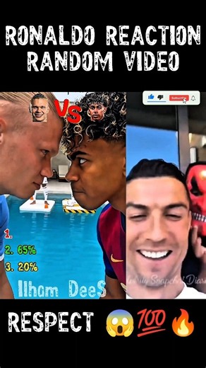 Ronaldo Reacts video 🙏🔥🥶 #short #shorts #reaction #viral #cr7 #football #respect #fyp #tiktok