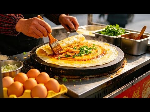 【LIVE】The *jianbing guozi* are made fresh to order and are incredibly popular!