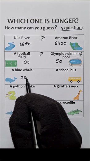 Which Is LONGER? Compare & Guess Game #1.