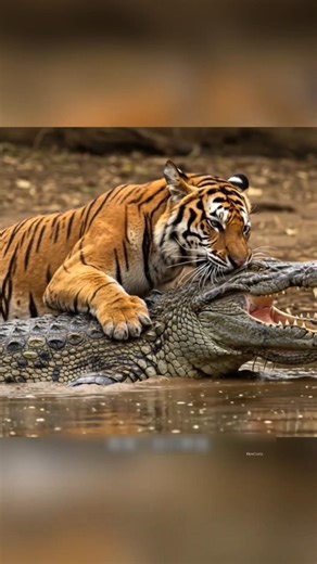 Hunter Becomes the Prey! 🐅🐊 Tiger’s Brutal Revenge on Crocodile