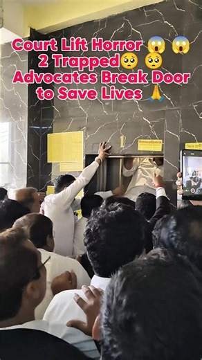 Shocking Court Lift Incident. 2 Trapped, Advocates Broke the door for Rescue #liftaccident #advocate