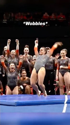 A save like that deserves bonus points🤯 #gymnastics #sports #save #floor #tumbling #reaction