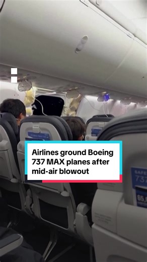 Several airlines are conducting safety checks on their #Boeing 737 MAX planes after a door panel ripped off an #alaskaairlines flight at 16,000 feet. Investigators are looking into whether a design flaw or installation fault might have caused it. #news #usa #portland #boeing737max #flight #ntsb