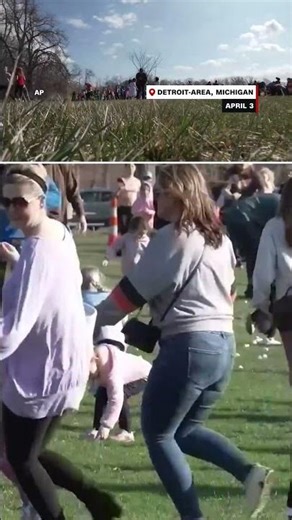 Marshmallow helicopter drop kicks off Easter