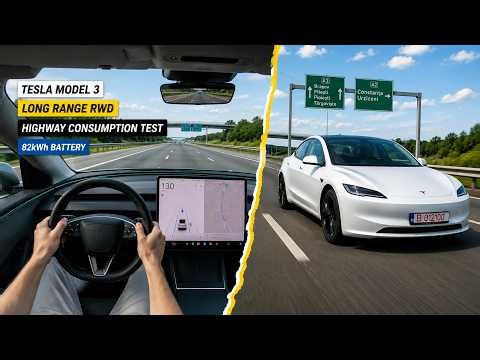 Tesla Model 3 Highland LR RWD - 82 kWh Battery Highway Consumption Test