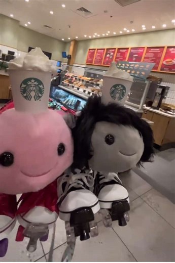 Emo and Scene Axolotls Enjoy a Coffee Date