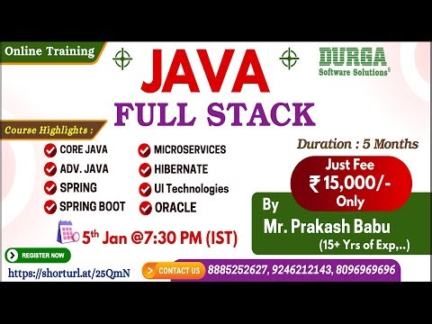 JAVA FULL STACK Online Training @ DURGASOFT