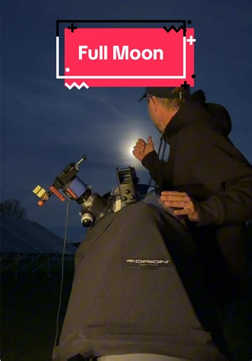 Full Moon & Saturn through Telescope Full “Hunters” Moon #FullMoon #Saturn #Stargazing #Astronomy #Telescope
