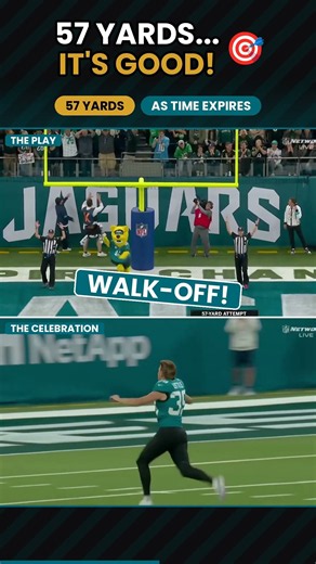 57-Yard Walk-Off in London! 🎯 Jaguars Stun Eagles 19-17 #shorts