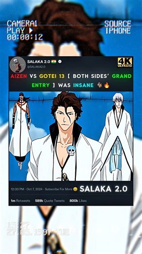 Aizen vs Gotei 13 [ Both Sides’ Grand Entry ] Was Insane 🐐🔥 #bleach #ichigo