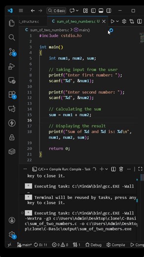 C Program to Add Two Numbers Beginner Friendly Explanation and Code Walkthrough