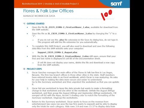 Illustrated Excel 2019 | Module 6: End of Module Project 2