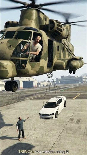 Did he really just steal that car with a helicopter? 🚁 #gta5 #funny