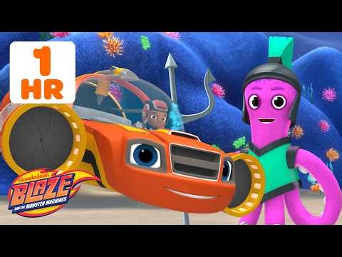 Blaze's Octopus Rescue and MORE Water Missions! 🌊 | 60 Minutes | Blaze and the Monster Machines