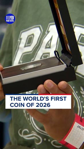 The first coin of the new year made anywhere in the world has been minted by a very lucky Aussie boy! #9News | 9 News