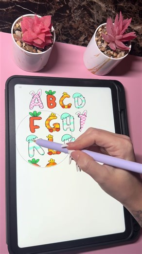 Easter Alphabet Art Ideas with Procreate