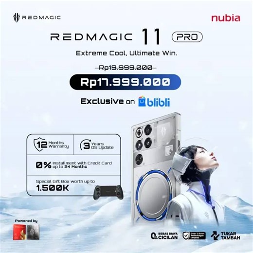Jual [new Product Exclusive] Handphone Gaming Redmagic 11 Pro 5g Snapdragon 8 Elite Gen 5 RAM 16gb + Rom 512gb Liquid Cooling Di Seller Nubia Flagship Store - Zte Official Store - Kota Tangerang | Blibli