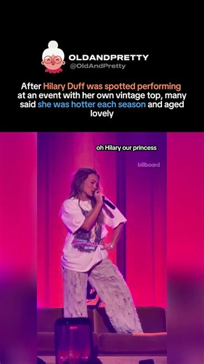 Hilary Duff Turns Heads with a Timeless Vintage Look#hilaryduff #liveperformance #entertainmentnews