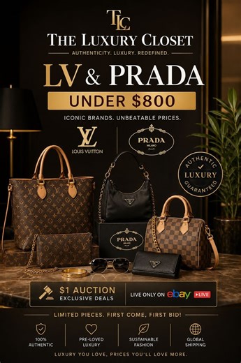 LV & Prada Steals 🖤 Under $800 | Live Luxury Auction | eBay Live UK
