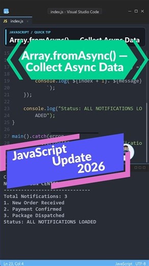 JavaScript Array fromAsync Explained 🚀 Async Arrays Made Easy #shorts