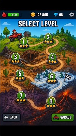 Hill Climb Game Level 8 Challenge 🔥 Impossible Lava Track Adventure