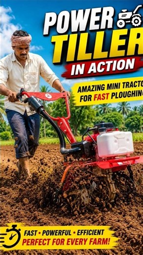 🚜 Power Tiller in Action | Amazing Mini Tractor for Fast Ploughing #farming #viral