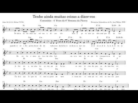 Tenho ainda muitas coisas a dizer vos Comunhão 4ª Feira da 6ª Semana da Páscoa Jo 16,12-13 Sl 77(78)