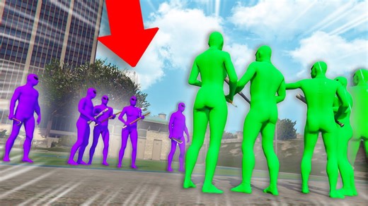 The green & purple alien gangs fight at the park! | GTA 5 thug life #336
