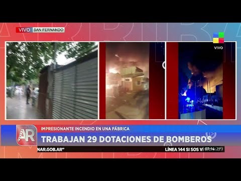 🔴 SAN FERNANDO: IMPRESIONANTE INCENDIO EN UNA FÁBRICA