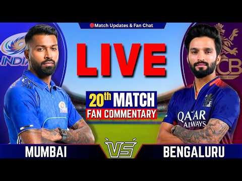 🔴Mumbai vs Bengaluru, 20th Match IPL 2026 | Live Cricket Match Today | RCB vs MI Live | IPL 2026