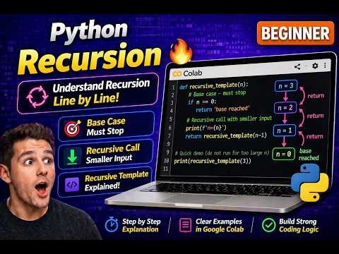 Python Recursion 🔥 Explained Line by Line #python #recursion #pythonforbeginners