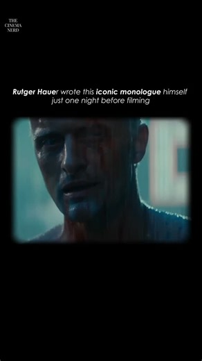 The Cinema Nerd on Instagram: "Blade Runner (1982) features one of the most celebrated monologues in film history. Performed by Rutger Hauer as Roy Batty, the “Tears in Rain” speech reflects on memory, loss, and the acceptance of death, giving the film its emotional core. The original dialogue was much longer, but Hauer rewrote the monologue himself the night before filming, removing exposition and shaping it into something more poetic and human. That final moment helped define Blade Runner as m