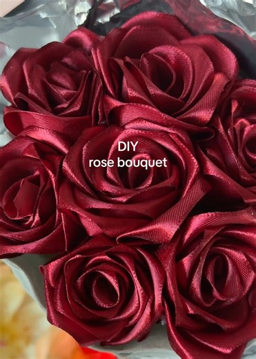 DIY rose bouquet🌹 #ribbon #tutorial #gift | rose bouquet
