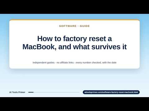 Factory Reset a MacBook: Four Clicks, Two Passwords, and What Apple Says Survives