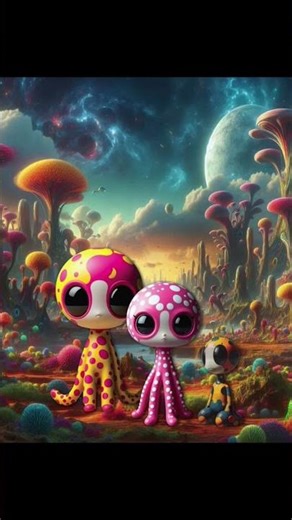 Vibrant Alien Family Portrait | Psychedelic Art Downloads by Space Cadet Graphics