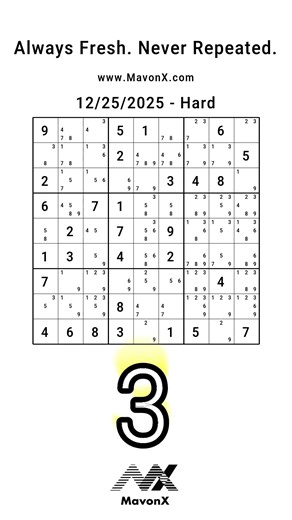 MavonX's Hard Sudoku: Swordfish #7