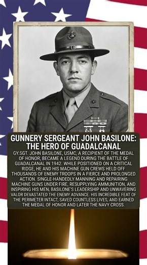 The Legend of Guadalcanal John Basilone #ww2 #historyshorts #military #warhero #legendary #hero