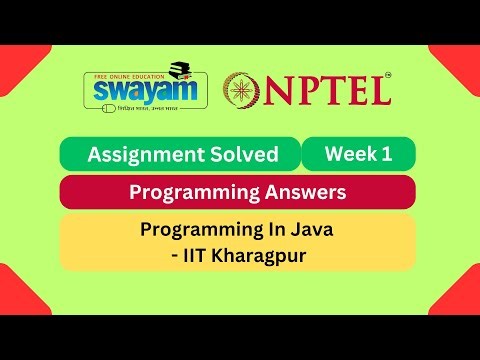 Programming In Java Week 1 | Programming Assignment | My Swayam | #nptel #nptel2026 #myswayam
