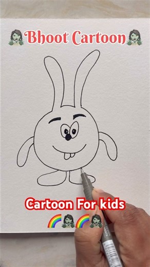 Bhoot wala cartoon for kids 🌈🧟‍♀️ #cartoon #bhoot #shorts #drawing #kids #shorts