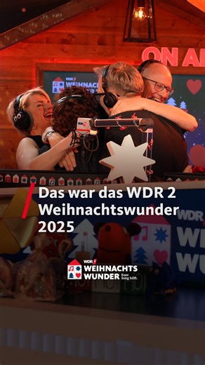 Das WDR 2 Weihnachtswunder 2025 ✨🎄 107 Stunden voller Emotionen ❤️, Party 🎉, euren großartigen Spenden 💝 und Musikwünschen 🎶. 🙏 Danke von Herzen, dass ihr so intensiv mit uns gefeiert, mitgefühlt 😢 und einfach zusammengehalten habt ❤️. Aus all diesen Momenten ist ein echtes Weihnachtswunder entstanden. 🌟 | WDR 2